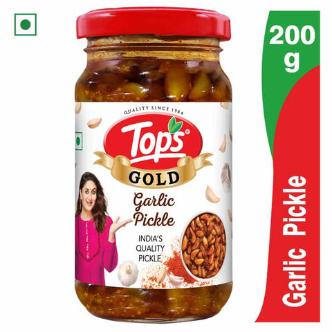 Tops Pickle Garlic -200g.Glass Bottle