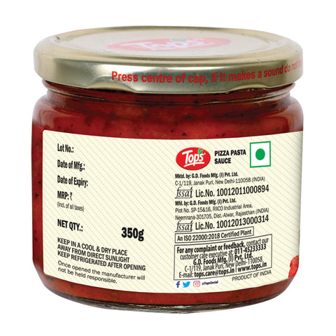 Tops Pizza Pasta Sauce - 350g. Glass Jar
