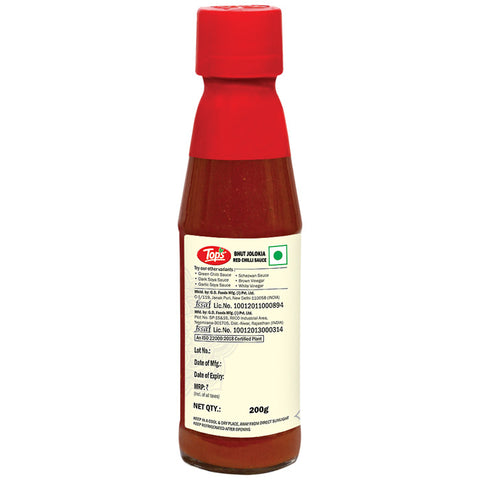 Tops Bhut Jolokia Red Chilli Sauce - 200g. Glass Bottle