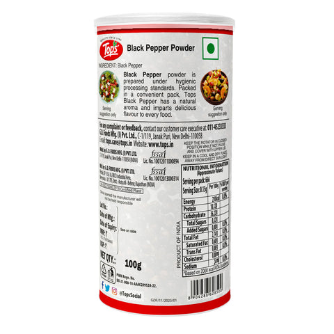 TOPS Black Pepper - 100g.