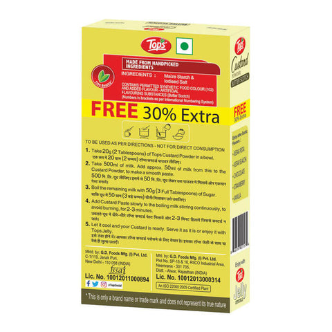 Tops Custard Powder Butter Scotch - 100g + Free 30% Extra Mono Carton