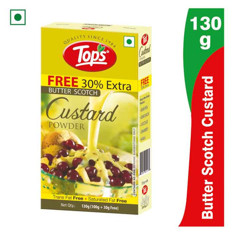 Tops Custard Powder Butter Scotch - 100g + Free 30% Extra Mono Carton