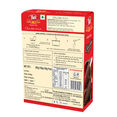 TOPS Instant Mix Chocolate Kulfi- 100g+100g Mono Carton