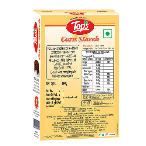 TOPS Corn Starch - 100g. Mono Carton