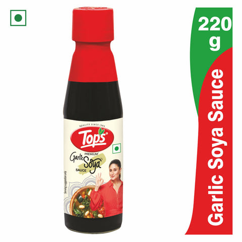 Tops Garlic Soya Sauce - 220g. Glass Bottle