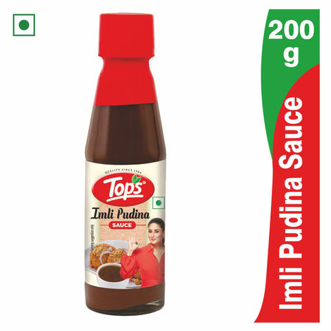 Tops Imli Pudina Sauce - 200g. Glass Bottle