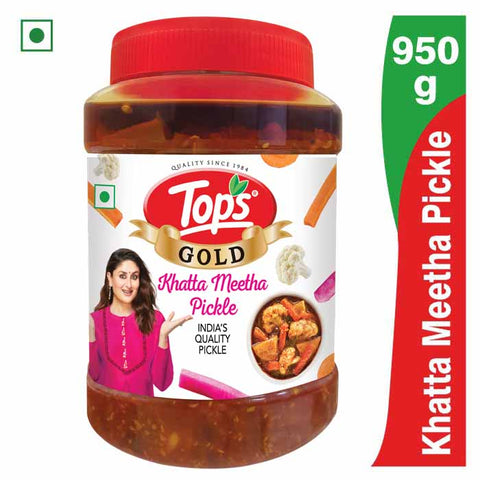 TOPS Gold Khatta Meetha Pickle - 950g. PET Jar