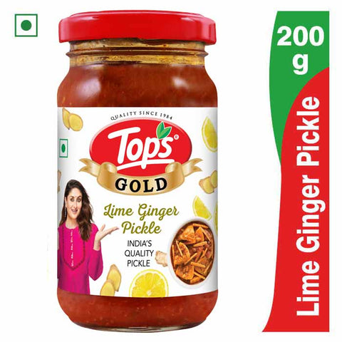 TOPS Gold Lime Ginger Pickle - 200g  Glass Bottle