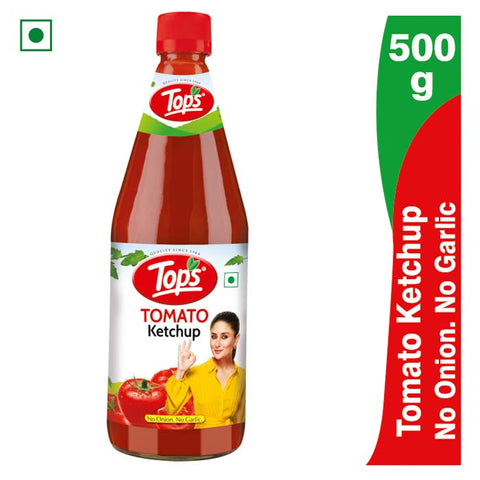 Tops Tomato Ketchup No Onion No Garlic - 500g. Glass Bottle