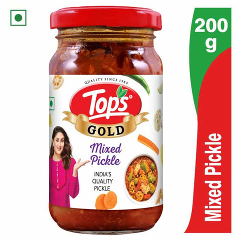 Tops Gold Pickle Mixed - 200g. Glass Bottle