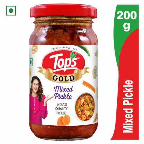 TOPS Gold Mixed Pickle - 200g. Glass Bottle