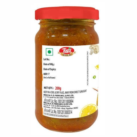 TOPS Gold Mixed Pickle - 200g. Glass Bottle
