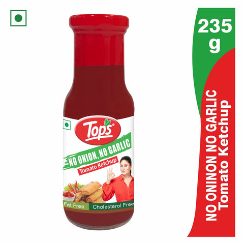 TOPS Tomato Ketchup No Onion No Garlic - 235g. Glass Bottle