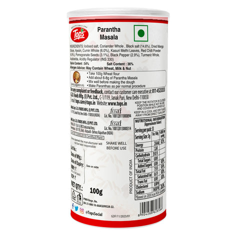 TOPS Parantha Masala  - 100g.