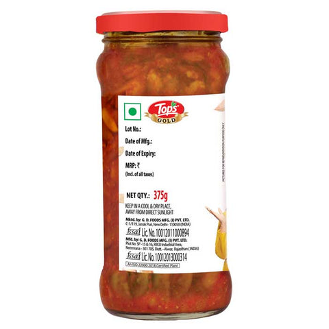 Tops Pickle Garlic -375g.Glass Bottle