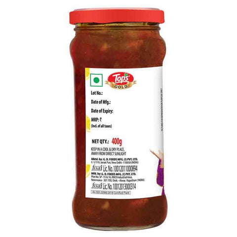 TOPS Gold Sweet Lime Pickle - 400g. Glass Bottle