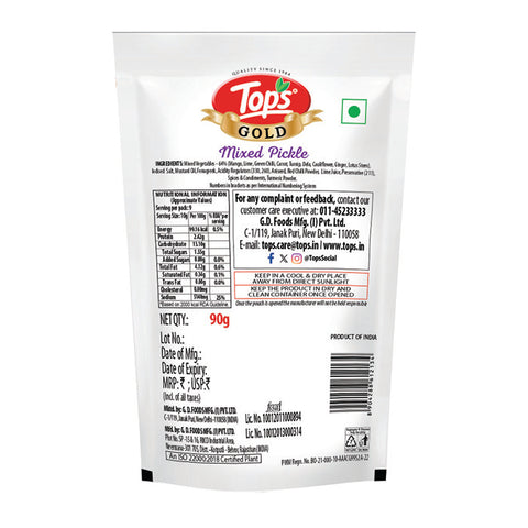 TOPS Gold Mixed Pickle - 90g. Pouch