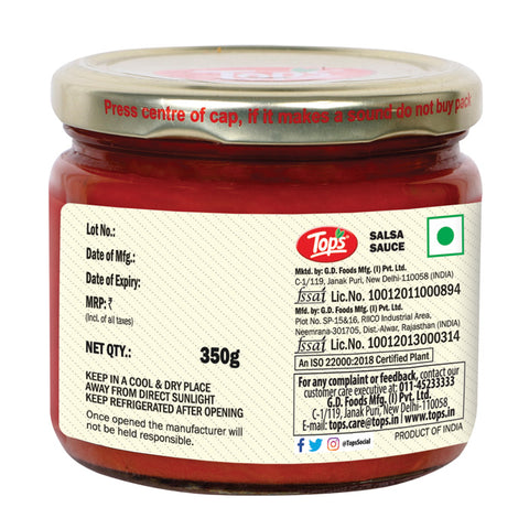 Tops Salsa Sauce - 350g. Glass Jar