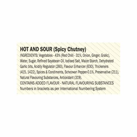 TOPS Schezwan Hot (Spicy Chutney ) - 250g Glass Bottle
