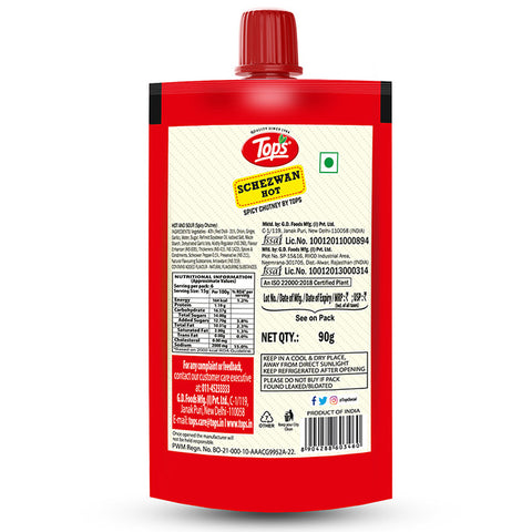 TOPS Schezwan Hot (Spicy Chutney ) - 90g Spout