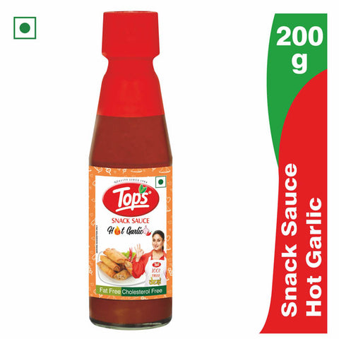 Tops Hot Garlic Sauce - 200g. Glass Bottle