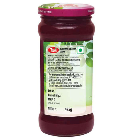 Tops Strawberry Jam - 475g. Glass Bottle