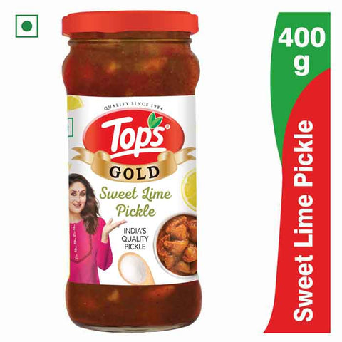TOPS Gold Sweet Lime Pickle - 400g. Glass Bottle