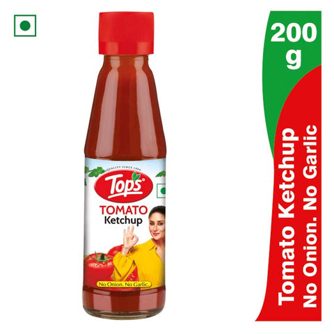 Tops Tomato Ketchup No Onion No Garlic - 200g. Glass Bottle