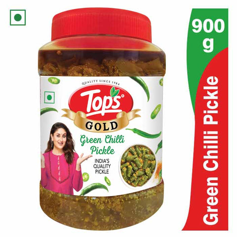 Tops Pickle Green Chilli - 900g. PET Jar