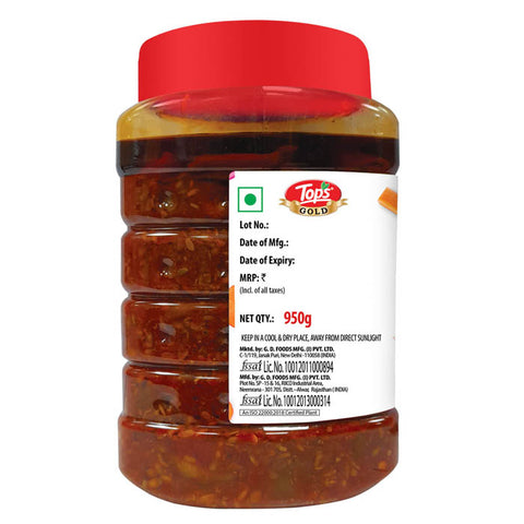 Tops Pickle Khatta Meetha - 950g. PET Jar