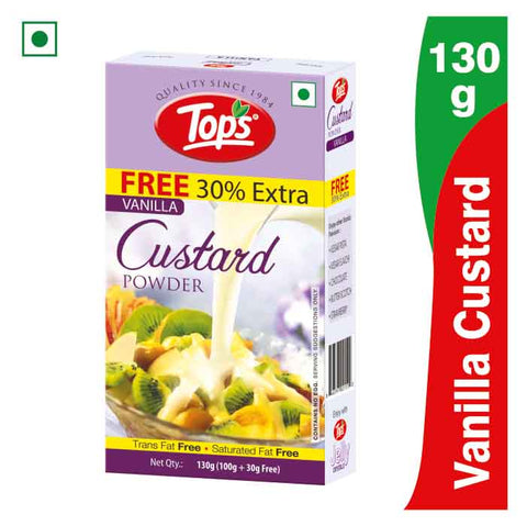 Tops Custard Powder Vanilla - 100g + Free 30% Extra Mono Carton