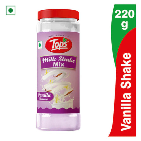 TOPS Milk Shake Mix Vanilla Flavour - 220g PET Bottle