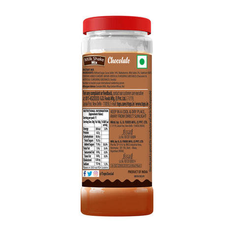TOPS Milk Shake Mix Chocolate Flavour - 220g PET Bottle