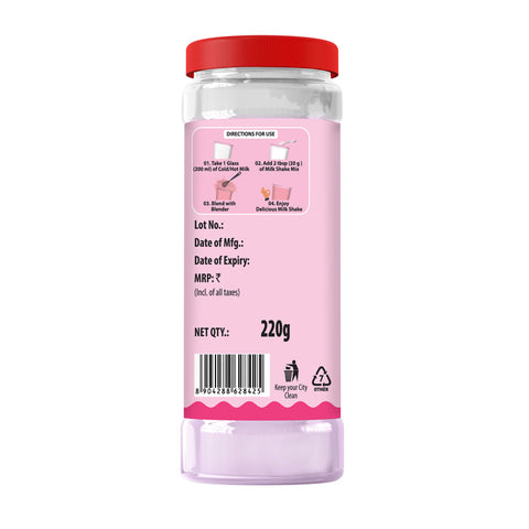 Tops Milk Shake Mix Strawberry Flavour - 220g PET Bottle
