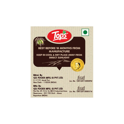TOPS Green Chilli Pickle in Extra Virgin Olive Oil - 370g. Glass Jar